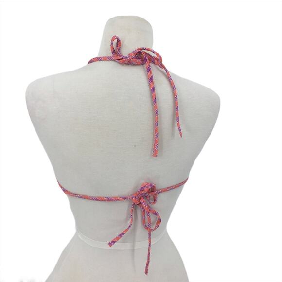 Melissa Odabash Pink Print Triangle Tie Bikini Top Size 10 - Picture 3 of 5